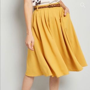 ModCloth Breathtaking Tiger Lilies Midi Skirt